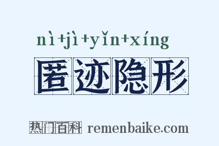 匿迹隐形是什么意思的图片